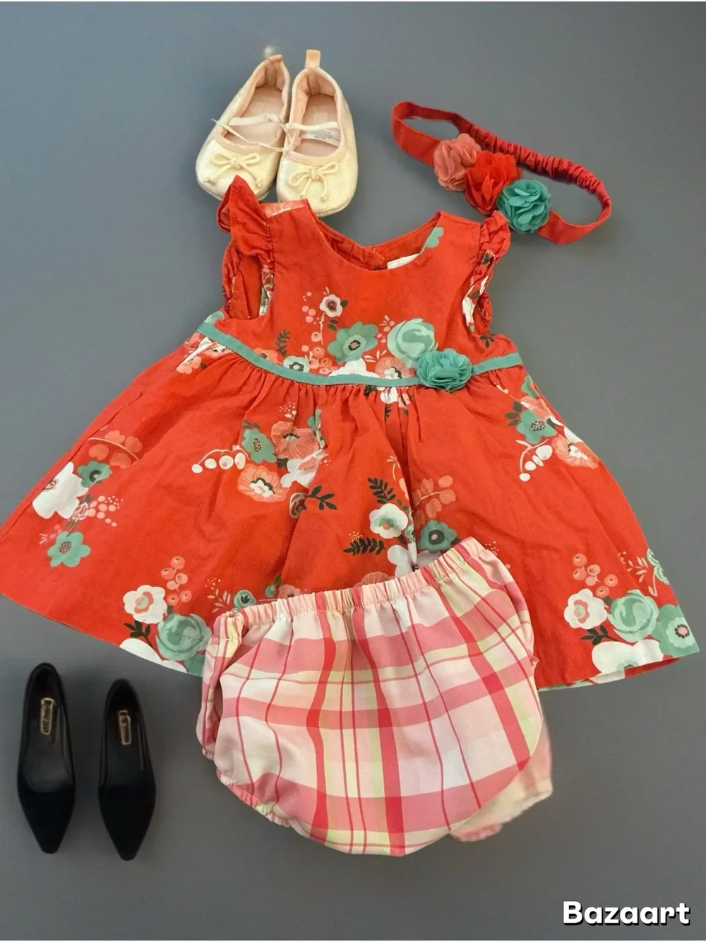 Infant Girls Springtime Dress & Bloomers Set 1134